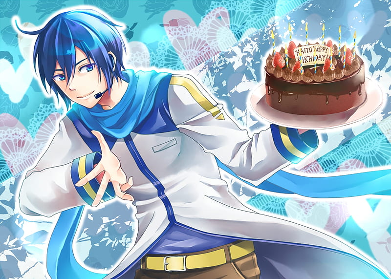 Kaito, feliz cumpleaños, vocaloid, cabello azul, anime, Fondo de pantalla  HD | Peakpx