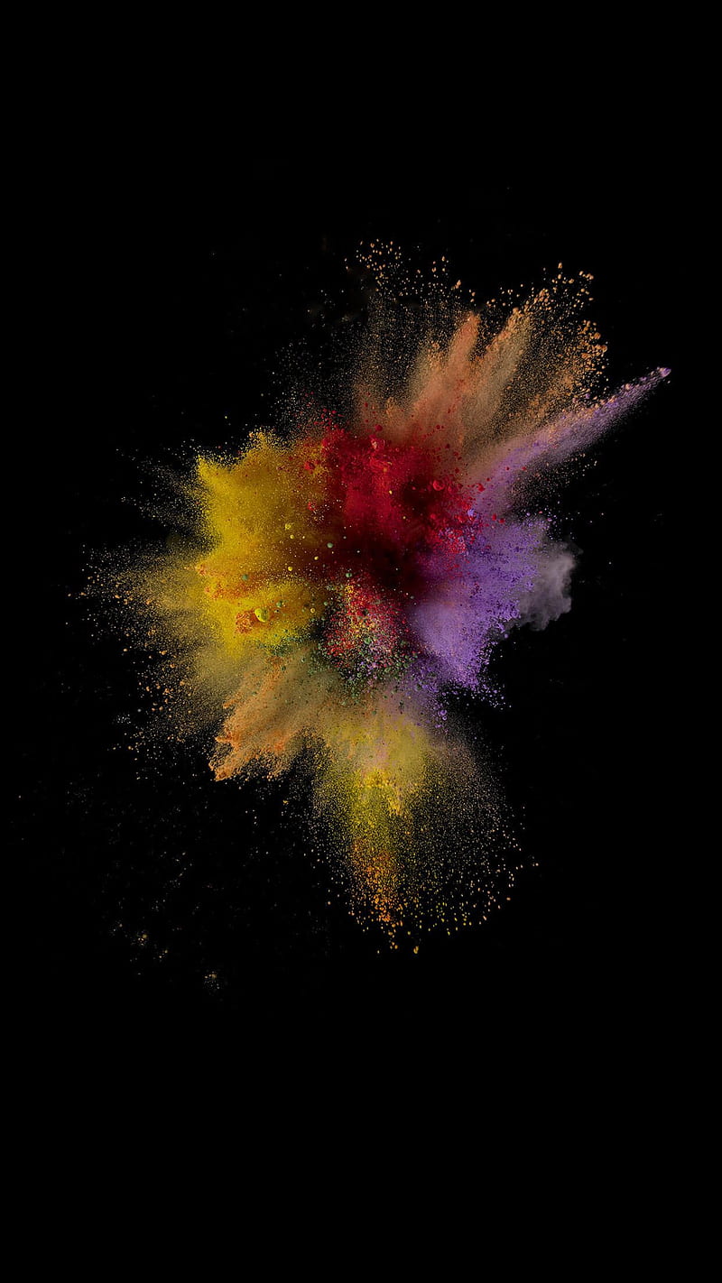 colored dust, color, apple, splash, explosion, phone, colour, colors, HD phone wallpaper