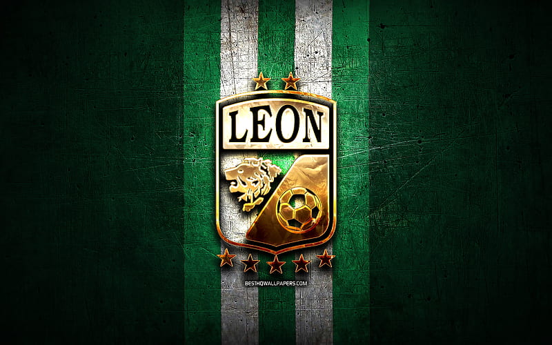 Club Leon FC, golden logo, Liga MX, green metal background, football, Leon  FC, HD wallpaper | Peakpx