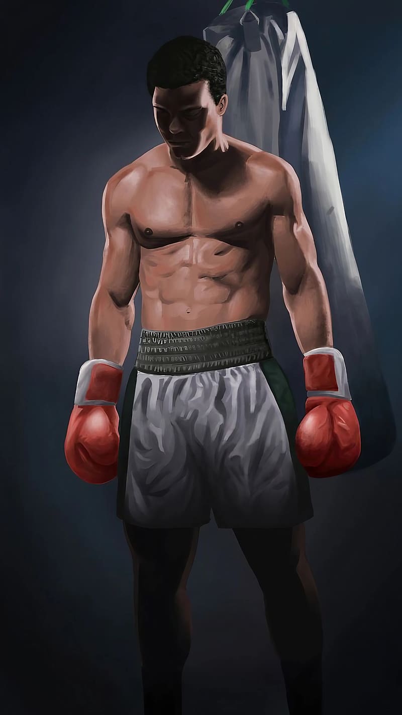 Muhammad Ali, Ali painting, the one greates, boxer, boxing, american professional boxer, HD phone wallpaper