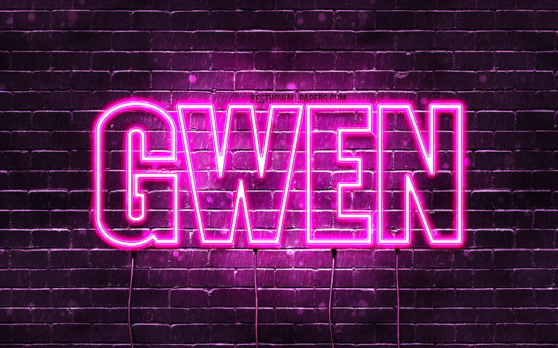 Gwen with names, female names, Gwen name, purple neon lights, Happy Birtay  Gwen, HD wallpaper | Peakpx