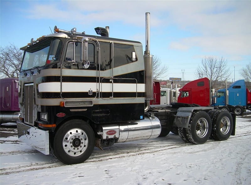 Peterbilt Cabover, truck, pete, big rig, semi, HD wallpaper