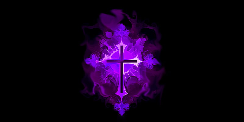 Purple Cross, believe, christian, church, crucifix, god, jesus, lord,  religion, HD wallpaper | Peakpx