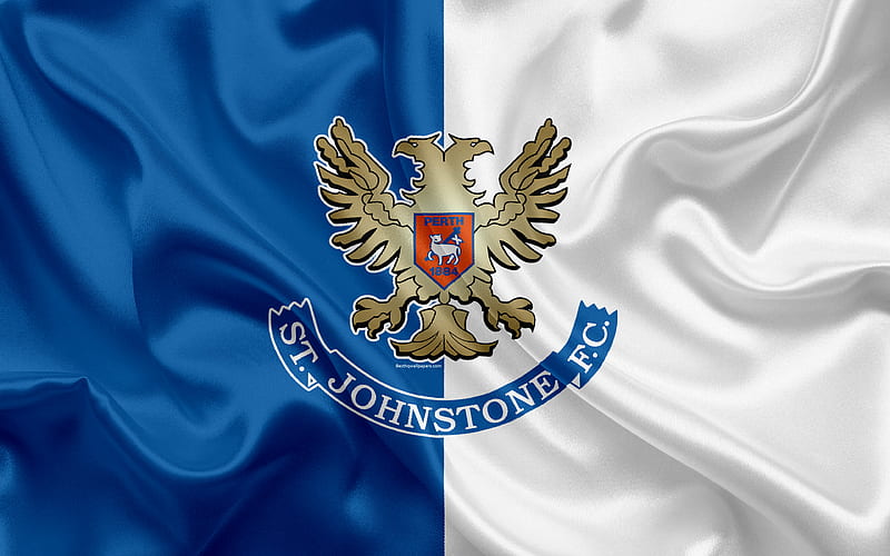 St Johnstone FC Scottish Football Club, logo, emblem, Scottish Premiership, football, Perth, Scotland, UK, silk flag, Scottish Football Championship, HD wallpaper