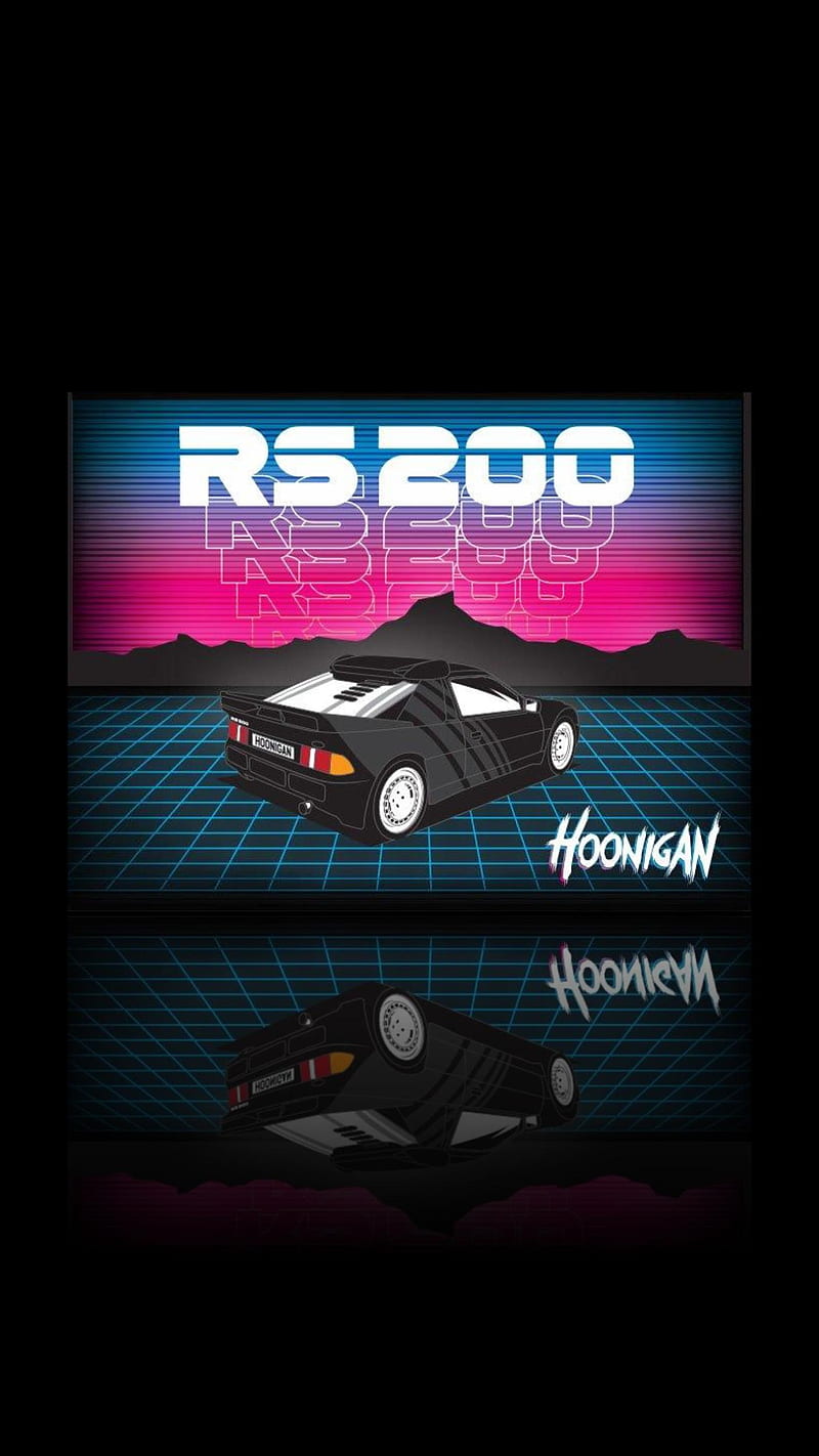 Hoonigan Ford RS200, ken block, throwback, lazer disk, HD phone wallpaper