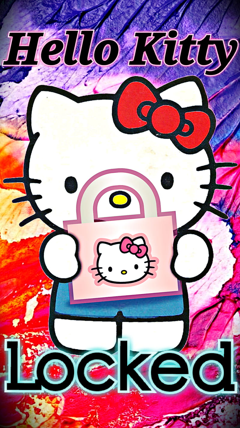 HelloKitty Locked, cartoon, colorful, cute, hello kitty, iphone, lock screen,  HD phone wallpaper | Peakpx