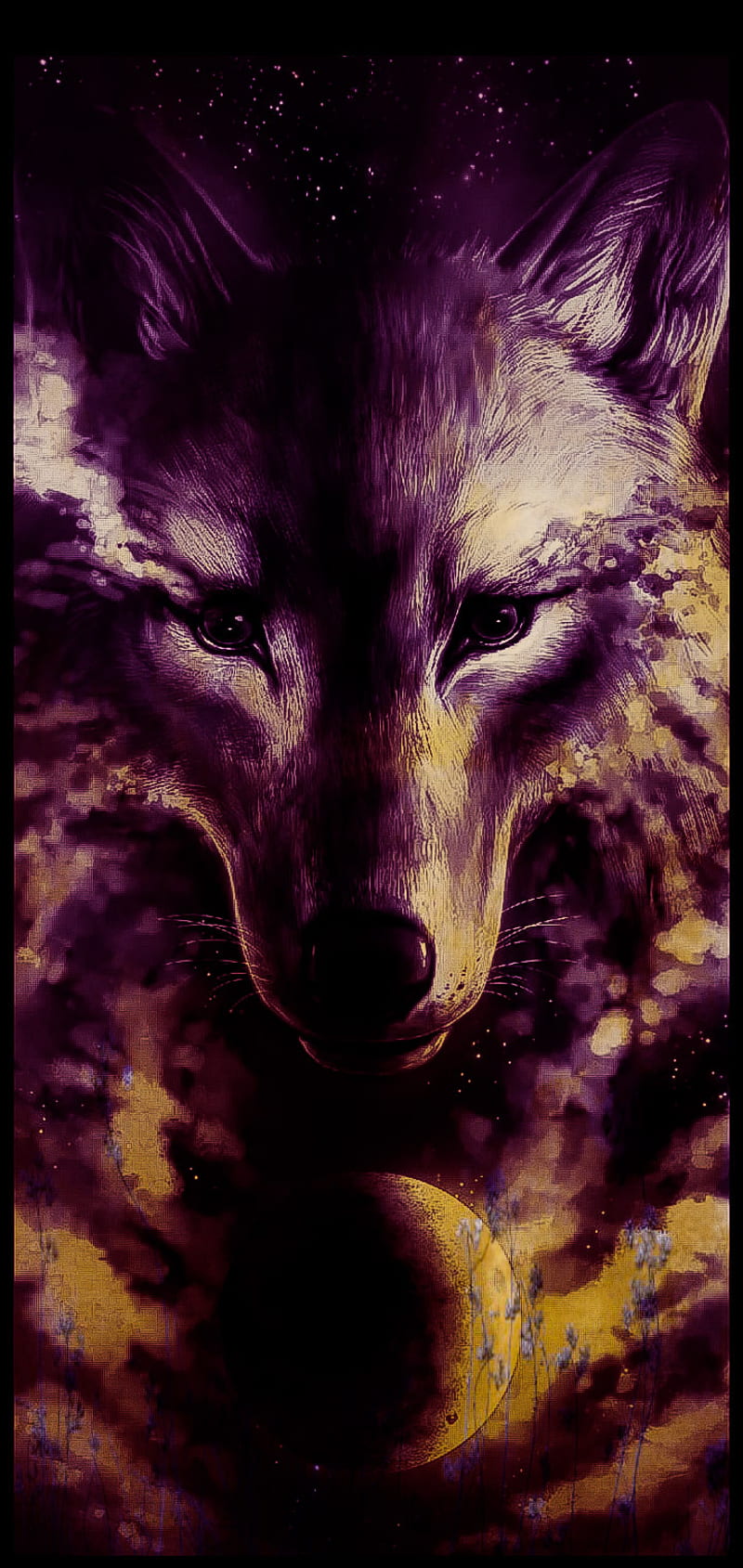 Loup, lune, wolf, HD phone wallpaper