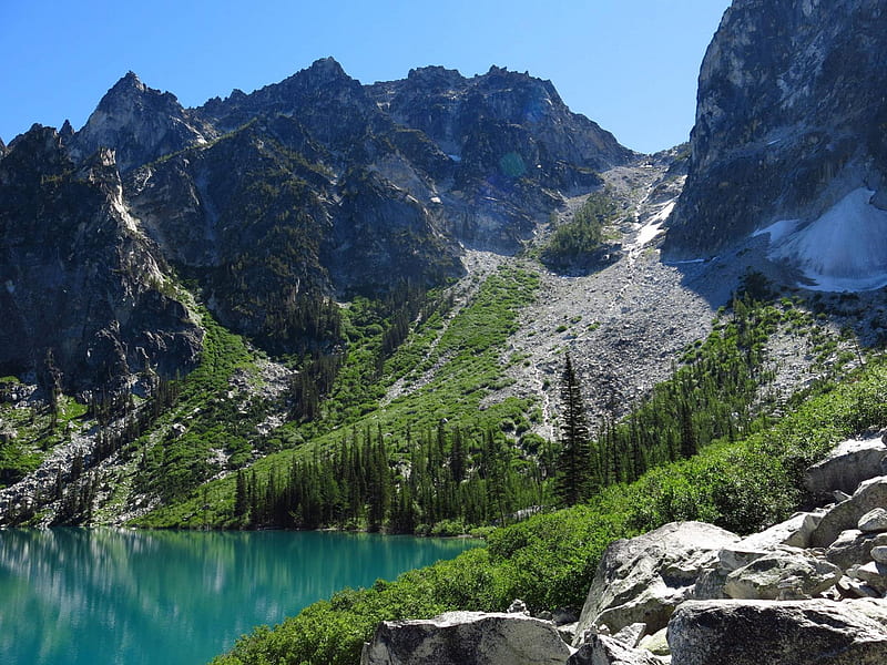 720P free download | Colchuck Lake, WA, mountain, forest, nature, fun ...