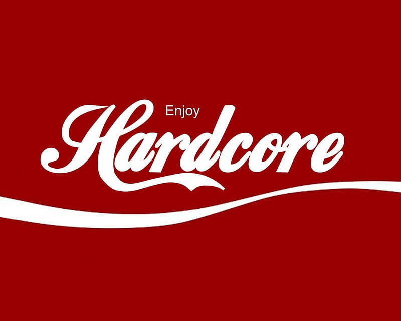 Enjoy Hardcore, cola, red, hardcore, coca cola, abstract, HD wallpaper