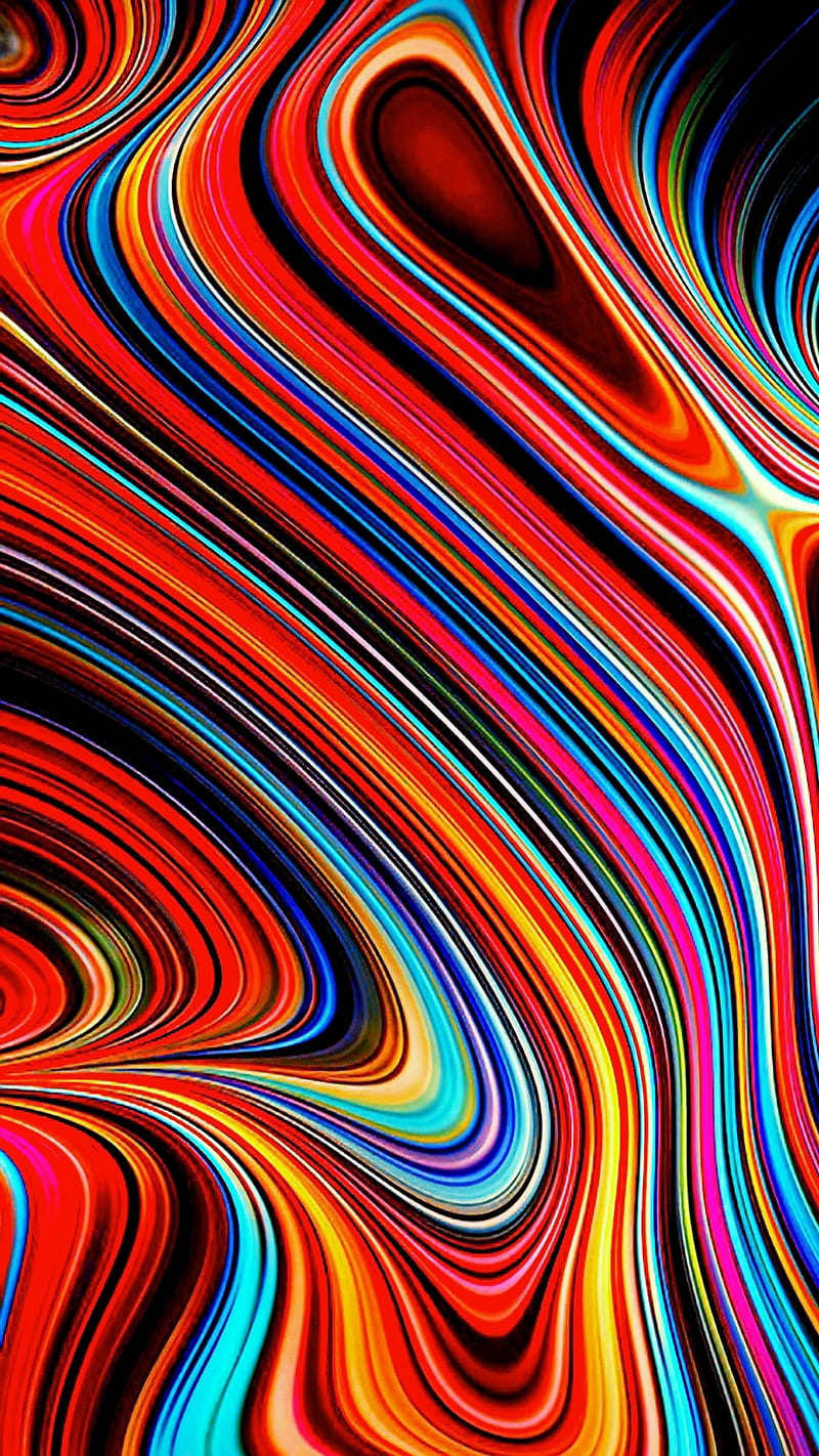 Neon Lava Flow, Abstract, Color, Graphically, Lines, Pattern, Space, Texture, HD phone wallpaper