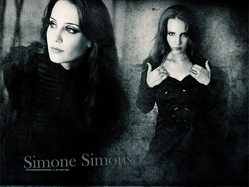 Simone Simons, epica, metal, darkness, HD wallpaper