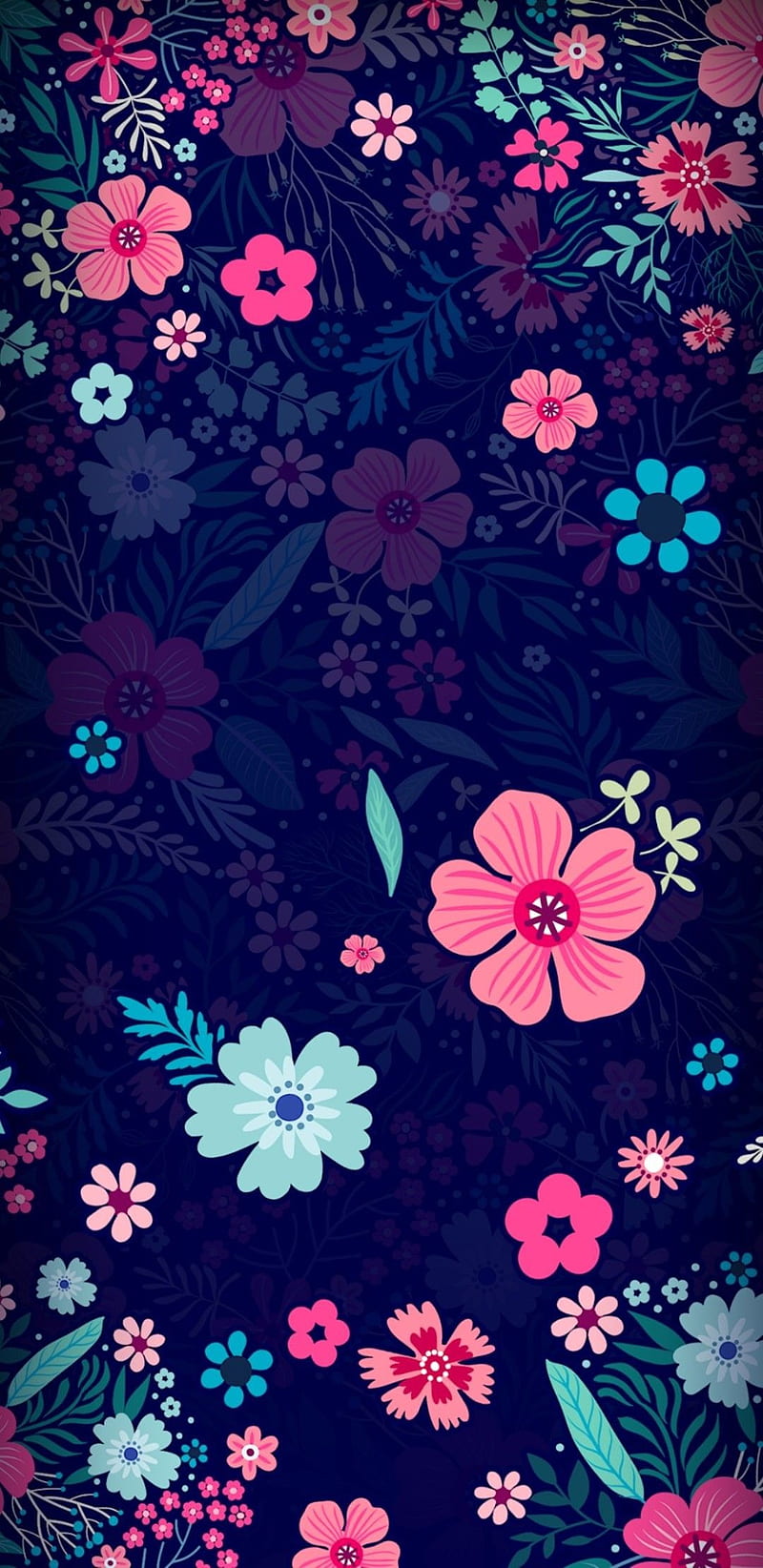 FloralOfTheNight, floeal, flowers, flower, garden, pretty, bonito, girly, love, night, blue, HD phone wallpaper