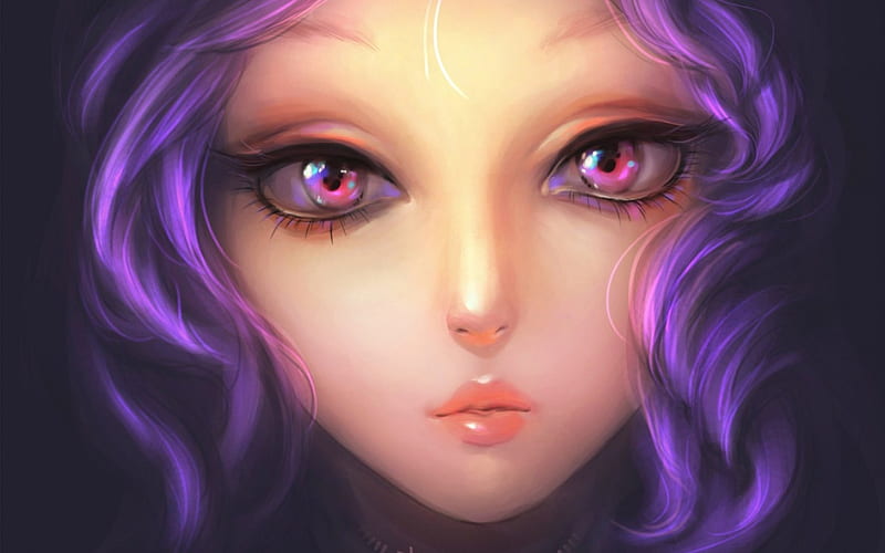 Fantasy Girl Art Fantasy Purple Girl Amethyst Face Eyes Pink Hd Wallpaper Peakpx 0842