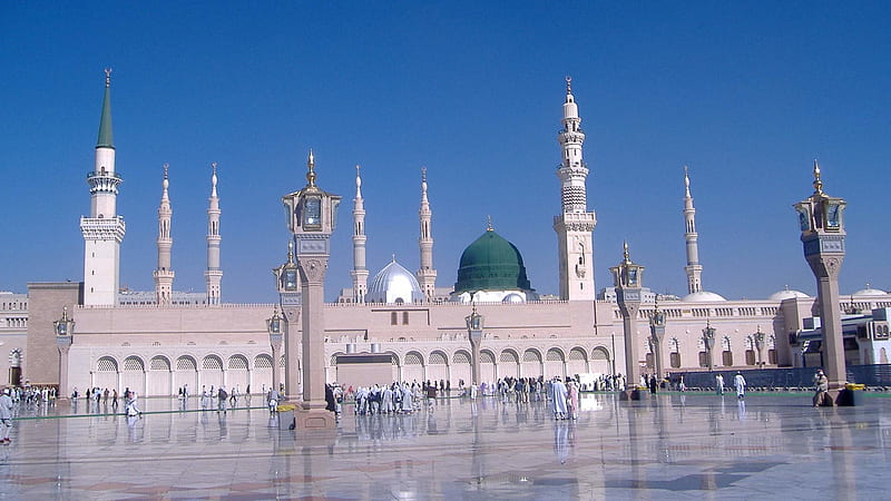 Beautiful View Of Mecca Under Blue Sky Ramadan, HD wallpaper