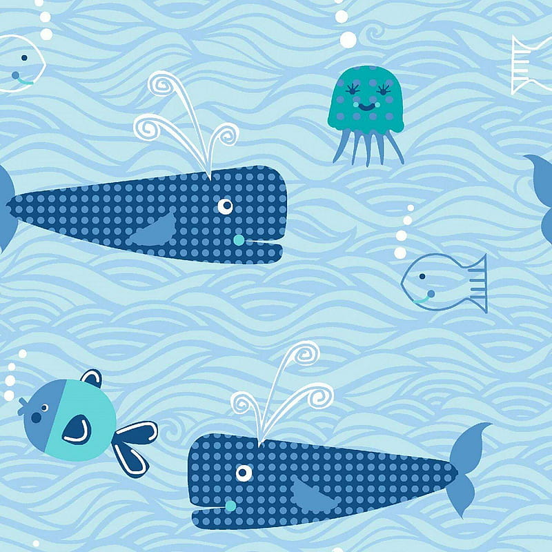 Tela de animales marinos tela de dibujos animados: océano mar la ballena  del mar, Fondo de pantalla de teléfono HD | Peakpx
