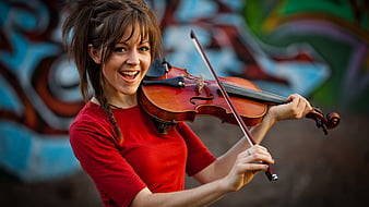 Joyfull Violin, violin, female, brown, music, stirling, happy, joyfull,  strings, HD wallpaper | Peakpx