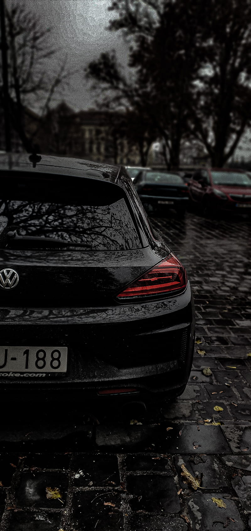 Volkswagen Scirocco, black, budapest, car, carros, red, vw, HD phone wallpaper