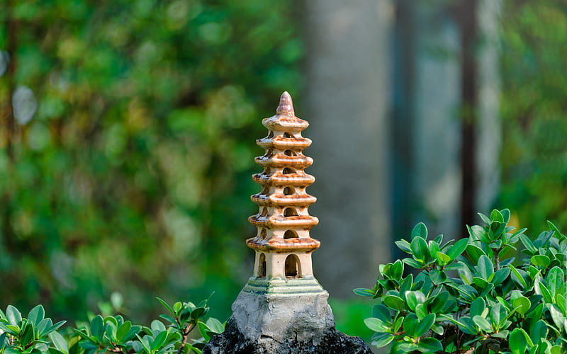 Stone sculpture pagoda art graphy, HD wallpaper