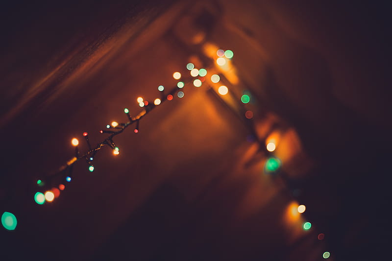 green and yellow string lights, HD wallpaper