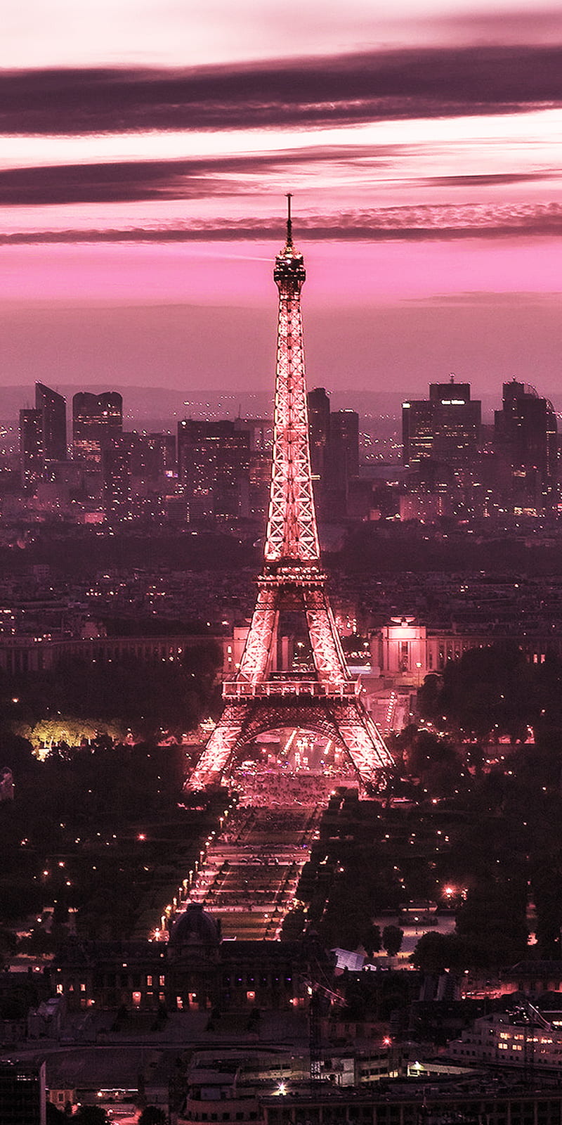 Eiffel tower, france, landscape, paris, pink, HD phone wallpaper