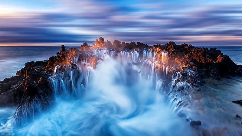 Waterfalls on Reunion Island, Indian Ocean, island, waterfalls, nature, ocean, HD wallpaper