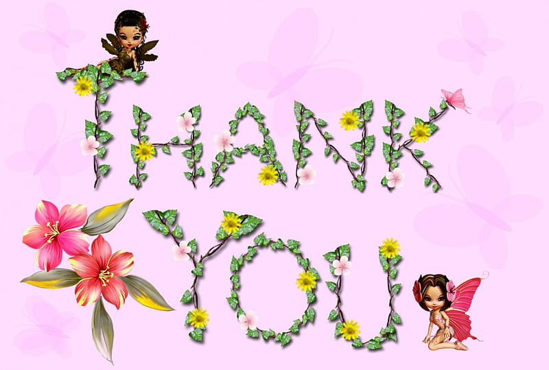 ~Thank You~, Thank You, Pink, os, Thank, HD wallpaper