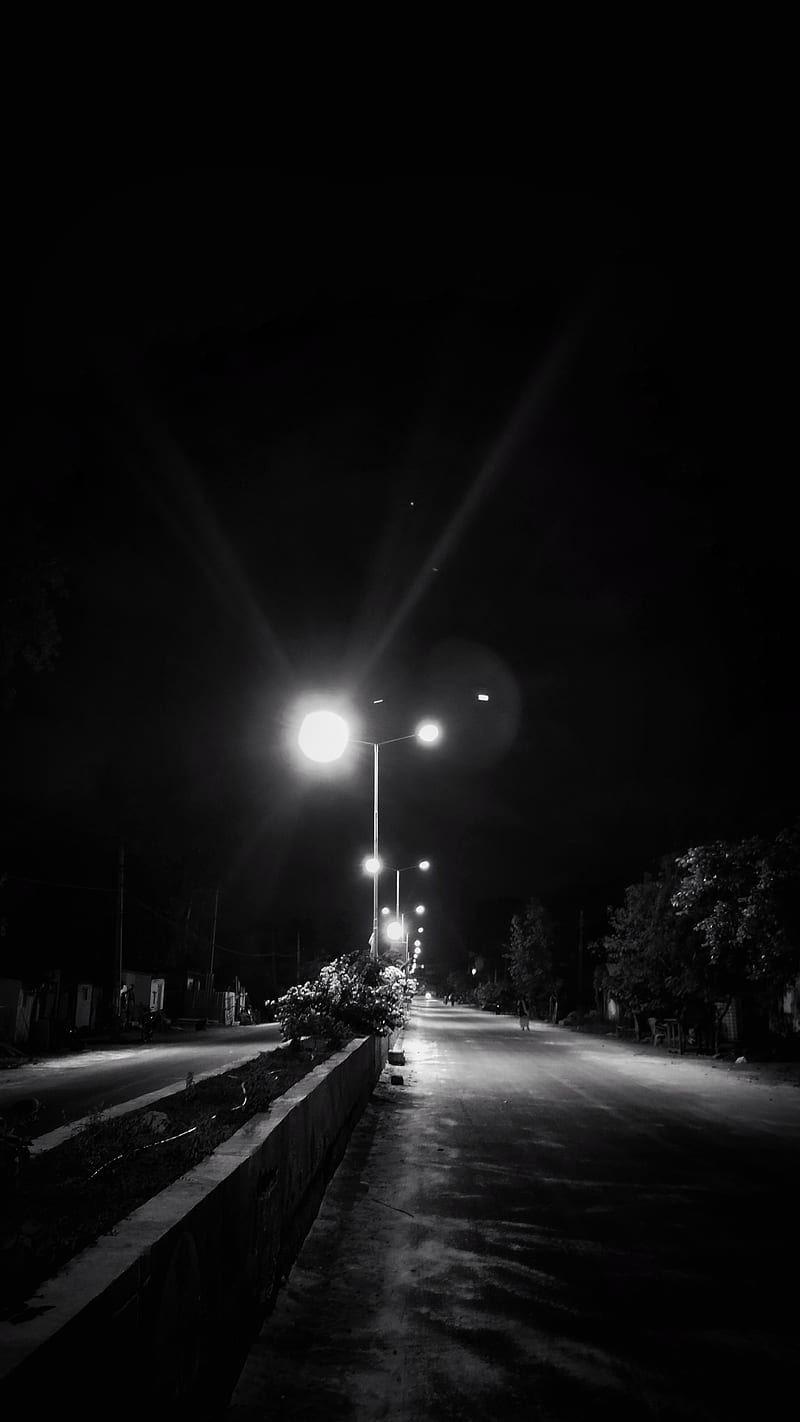 Empty Street, black and white, landscape, nature, portrait, roads, HD phone wallpaper