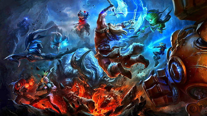 Olaf's Team, video game, fantasy, mmo, league of legends, HD wallpaper