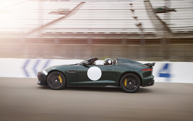 jaguar f type project 7, grandstand, racetrack, jaguar, racecar, HD wallpaper