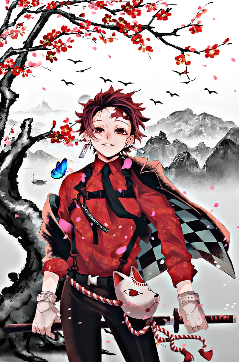 Kamado Tanjiro, anime, boy, demon slayer, kimetsu no yaiba, tanjiro kamado, HD phone wallpaper