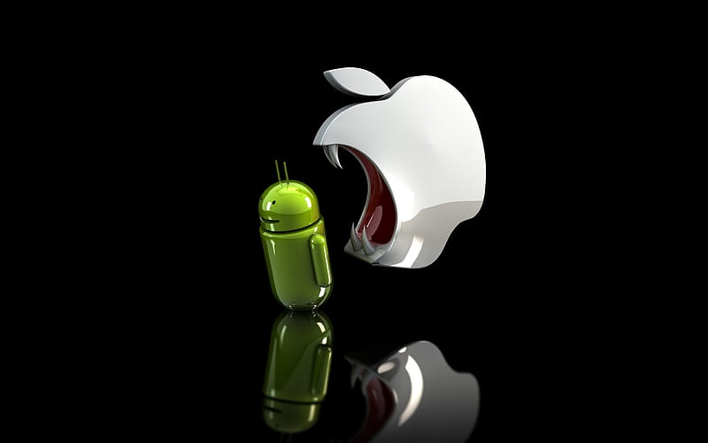 Apple vs Android, cell, cellphone, iphone, iphonex, mobile, original, phone, system, HD wallpaper