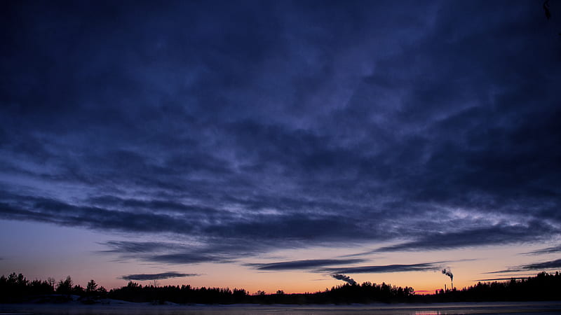 Silhouette Of Trees Under Cloudy Sky During Sunset Hd Wallpaper Peakpx