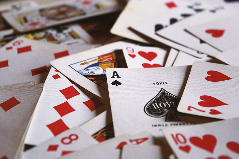 scattered playing cards, HD wallpaper