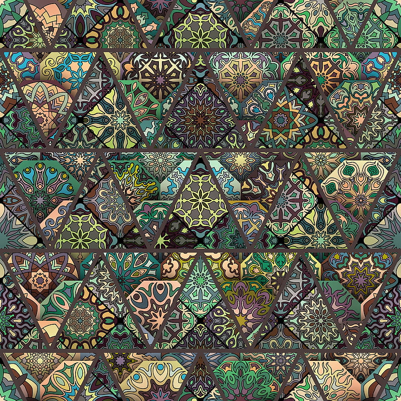 digital art, triangle, pattern, texture, mosaic, HD phone wallpaper