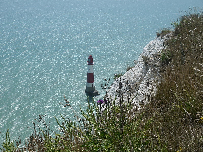 Beachy Head 2, Chalk, Sunshine, Sussex, Vertigo, HD wallpaper