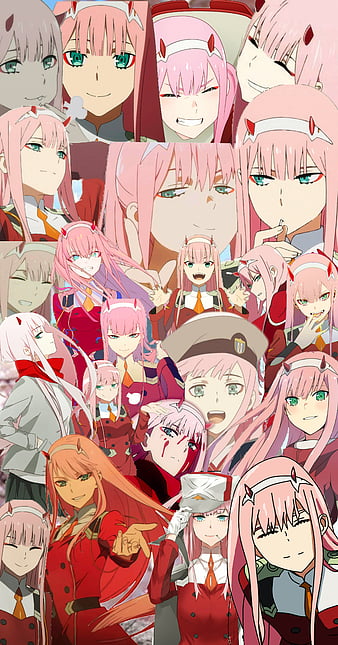Wallpaper black background, anime girls, simple background, dark  background, selective coloring, Zero Two (Darling in the FranXX) for mobile  and desktop, section прочее, resolution 4464x2511 - download