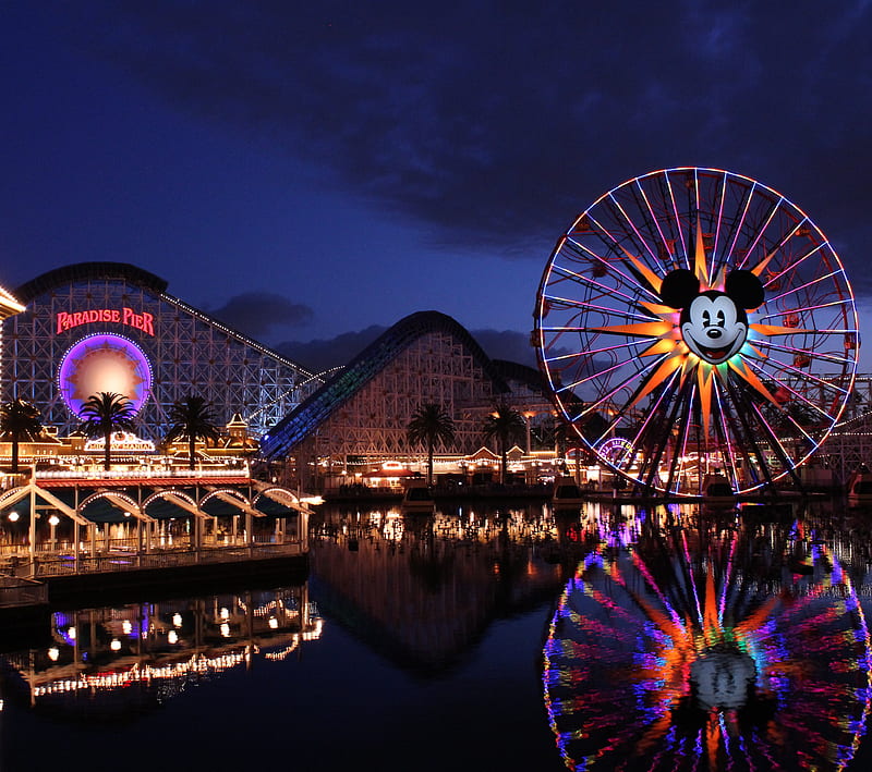 Disneyland, america, california, disney, mickey mouse, rollercoaster, usa, HD wallpaper