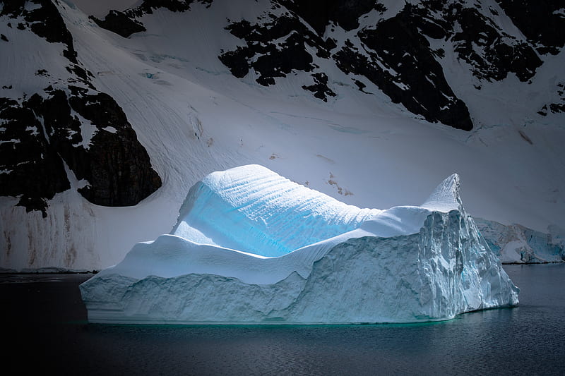 glacier, mountain, snow, antarctica, HD wallpaper