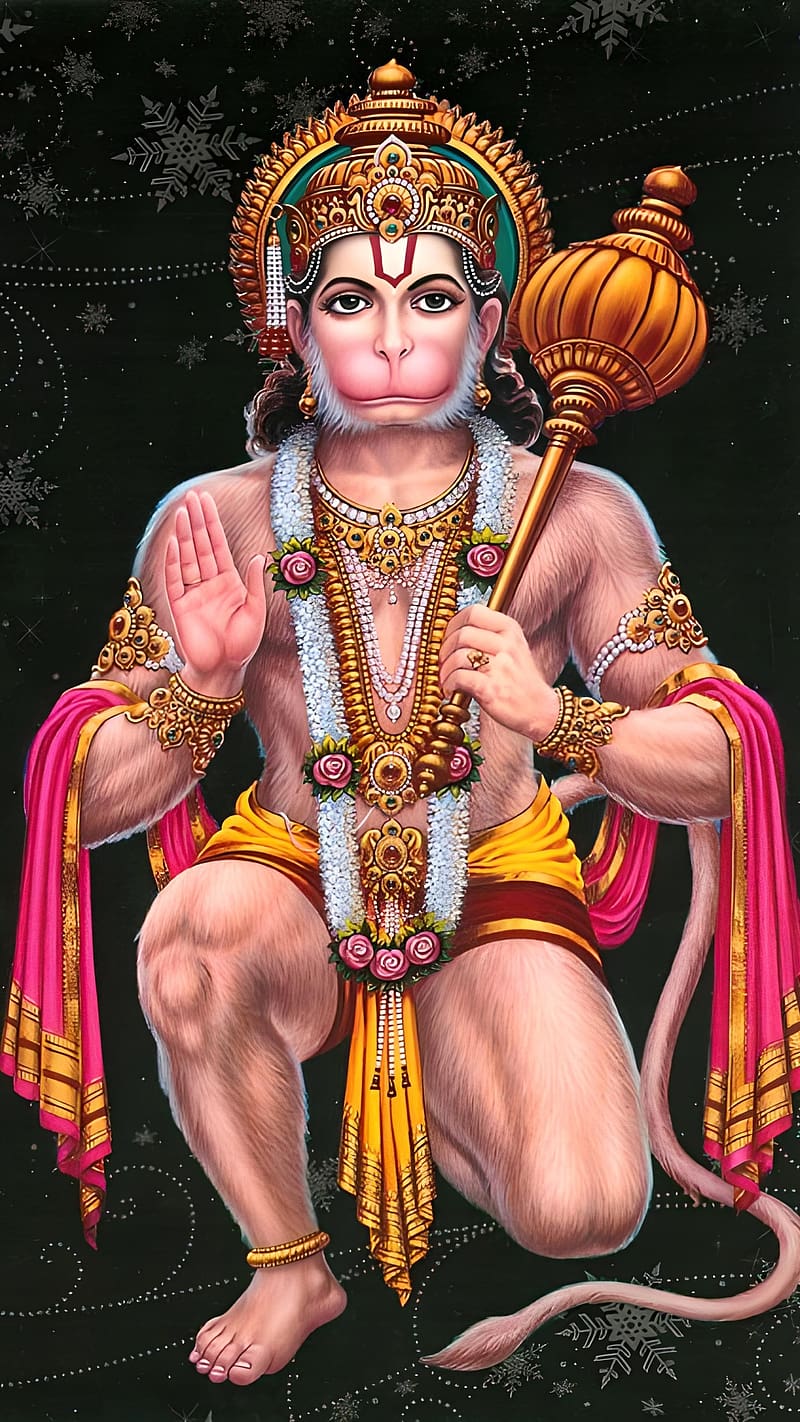 Bajrangbali Ka, Black Background, lord, hanuman ji, HD phone wallpaper