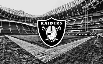 Oakland Raiders, RingCentral Coliseum, American football team, Oakland Raiders logo, emblem, Oakland Raiders Stadium, American football stadium, NFL, American football, Oakland, California, USA, HD wallpaper