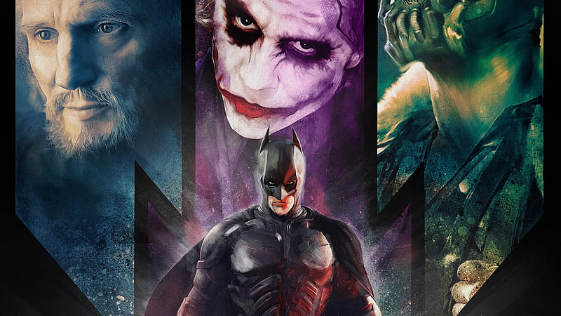 Batman Joker The Dark Knight Trilogy, HD wallpaper