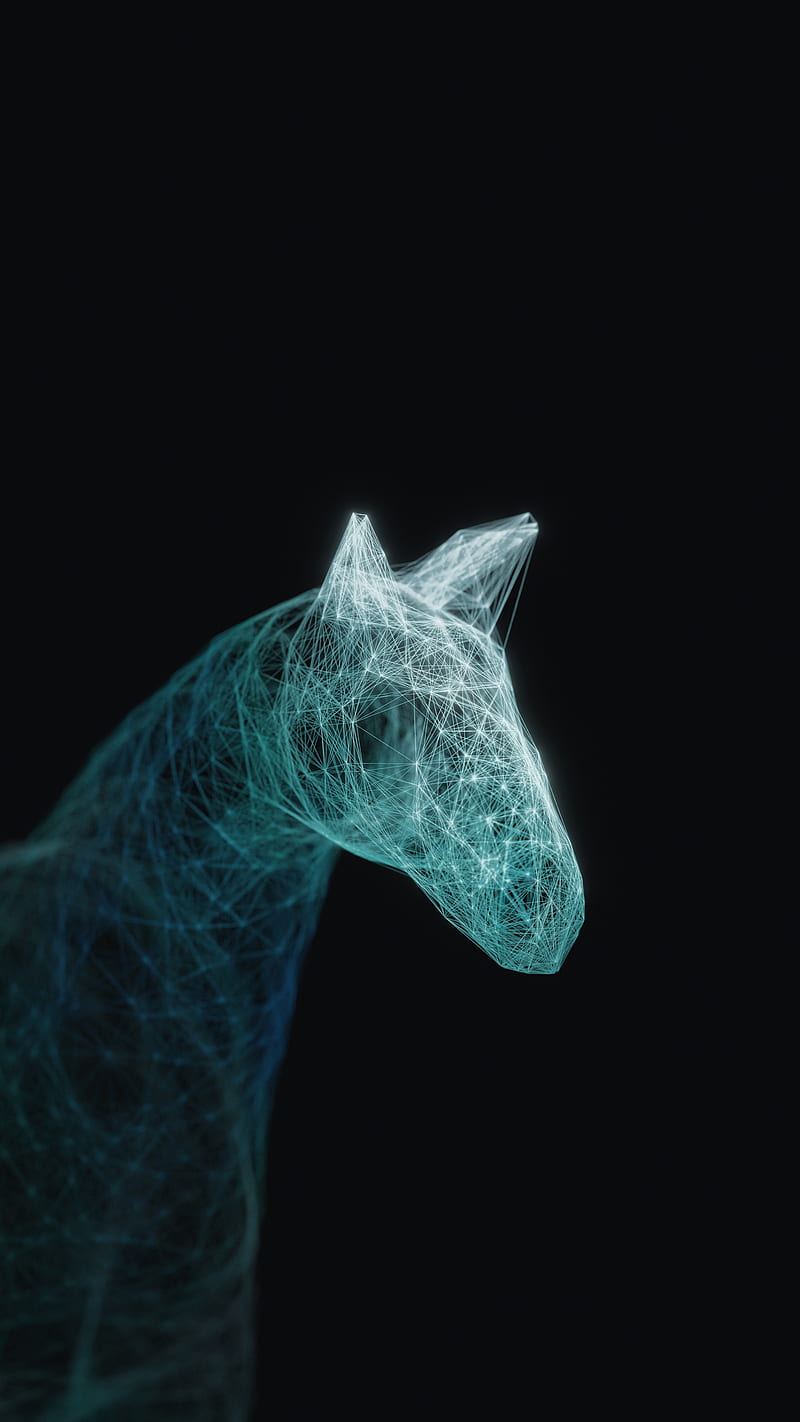 Horse, amoled, animal, cool, glow, oled, particle, patronus, plexus, HD phone wallpaper