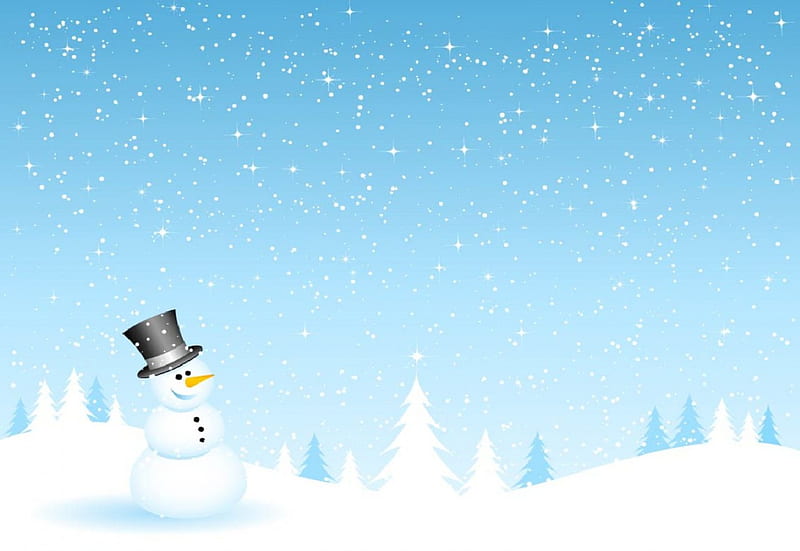 The Snowman, snowing, snow, tophat, snowman, winter, HD wallpaper