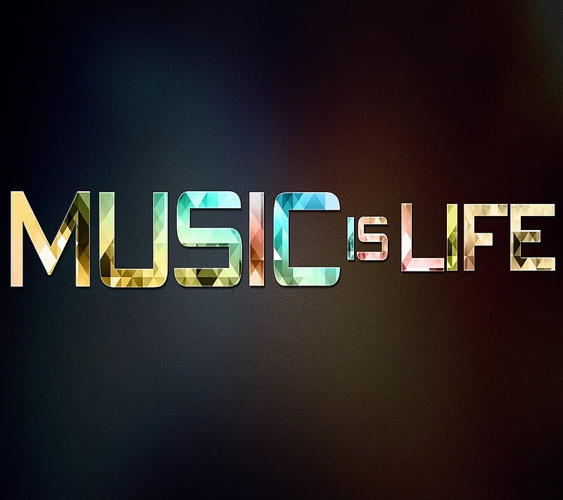 Music Is Life, black, gold, green, red, HD wallpaper