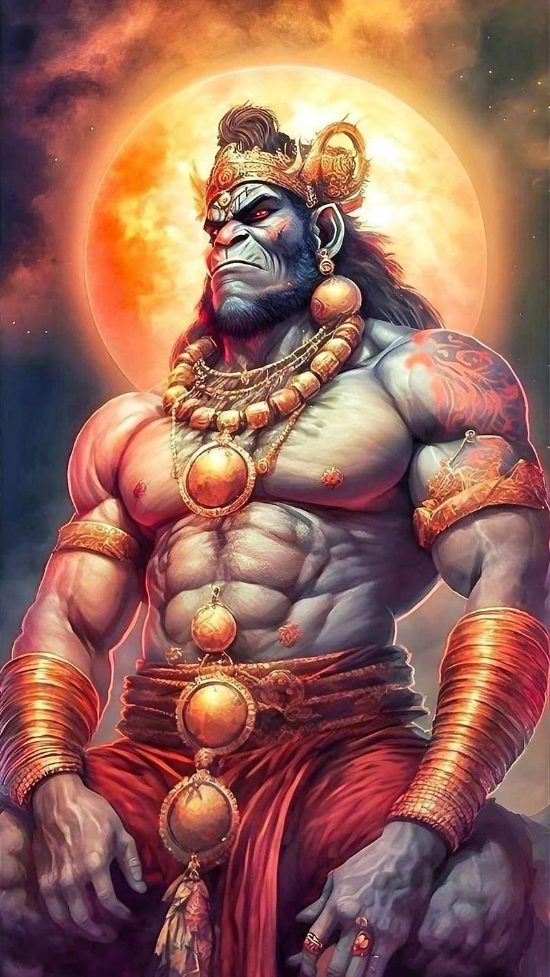 Hanuman Bodybuilding, Angry hanuman, angry, lord, god, bhakti, devttional, HD phone wallpaper