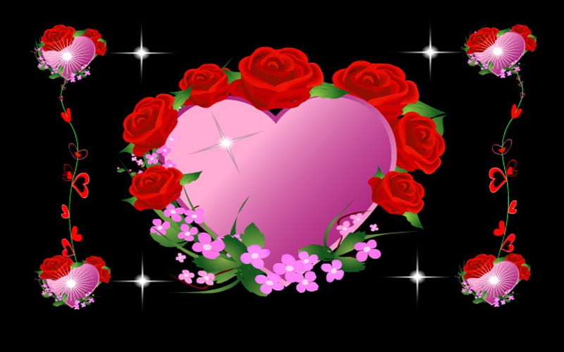 Hearts in the Night, love is in the air, love my heart, ance, romantic hearts, love and rom, HD wallpaper