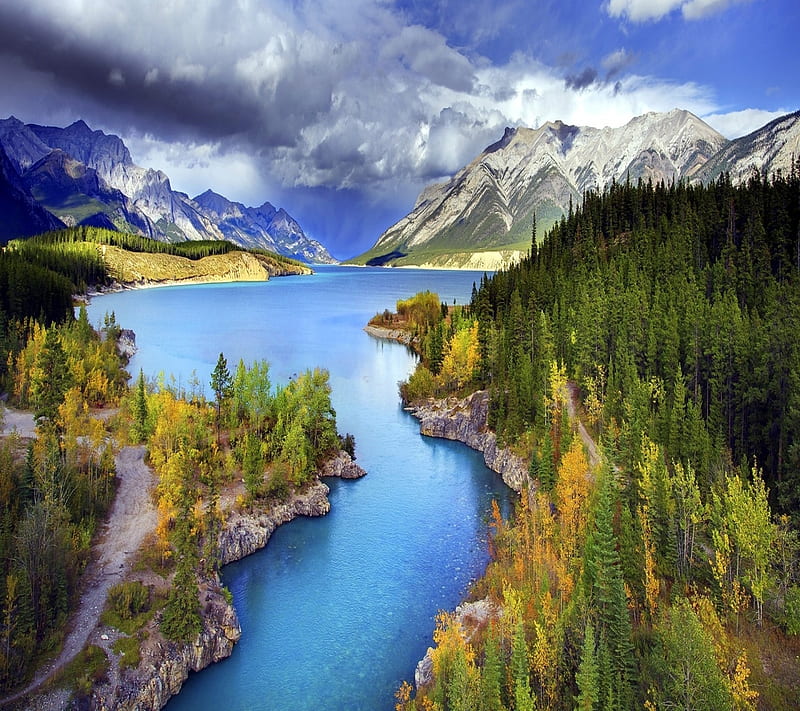 Lake, landscape, nature, view, HD wallpaper