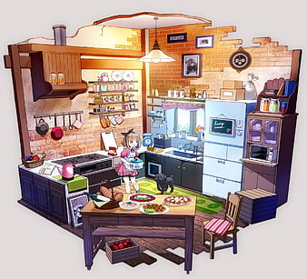 Kitchen Background Anime