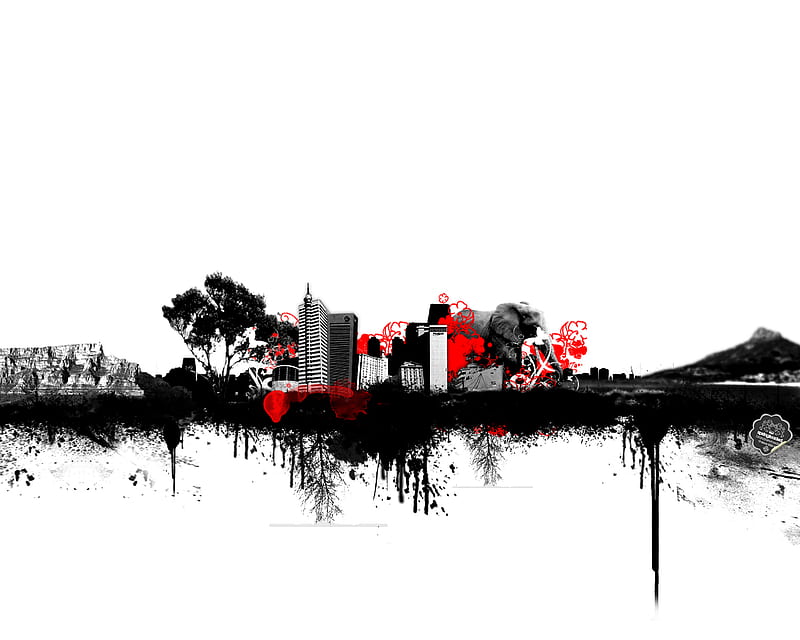 new design , red, human settlement, city, graphic design, reflection, Digital Design, HD wallpaper