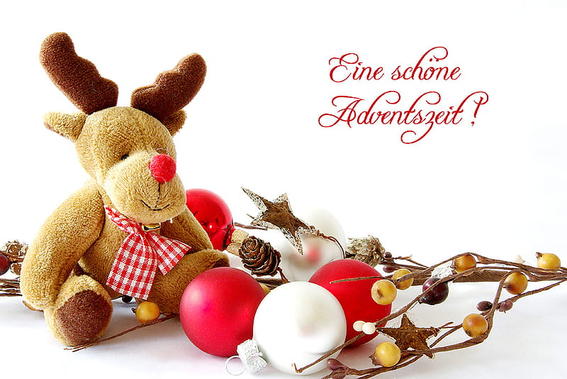 Advent Time for mememe1, still life, christmas decoration, bonito, advent greetings, deer doll, HD wallpaper